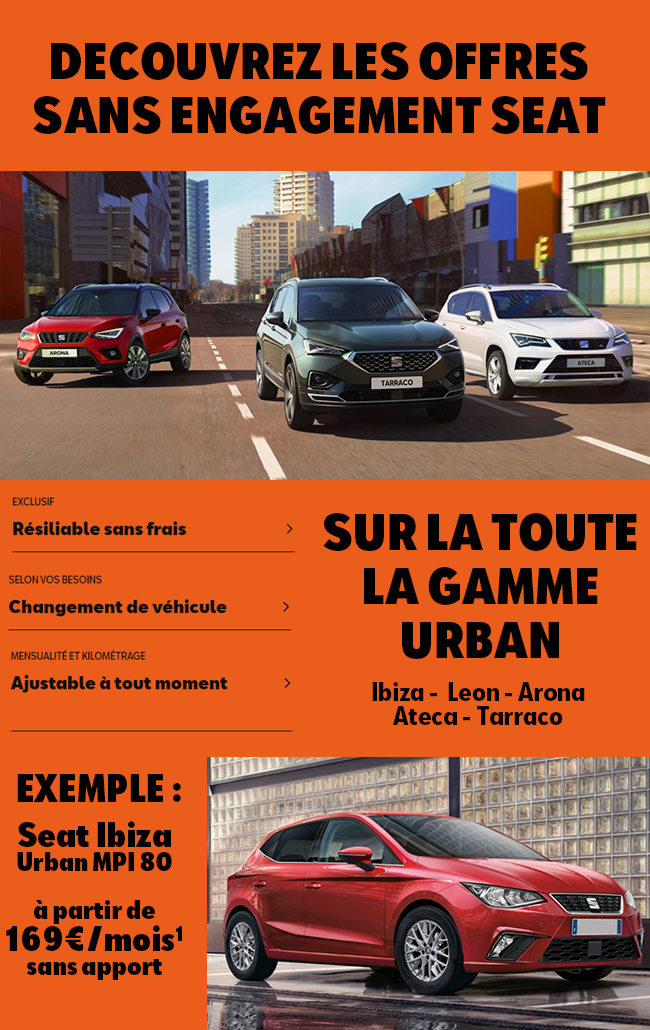 les offres sans engagements Seat